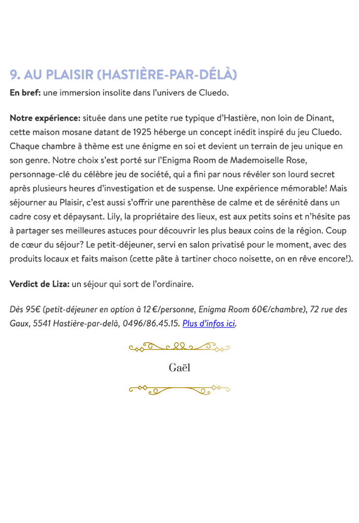 Au Plaisir – Gaël